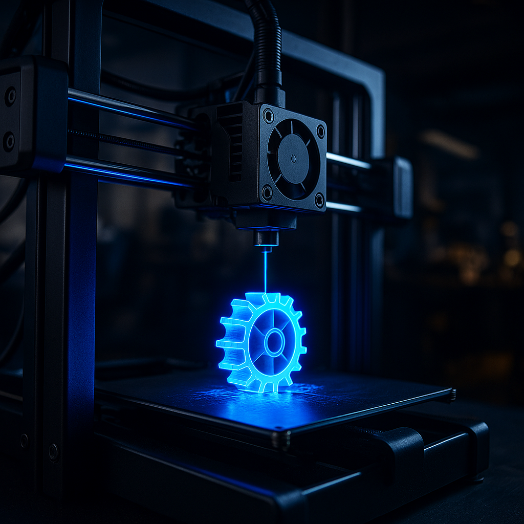 Drukarka 3D w trakcie pracy tworząca prototyp